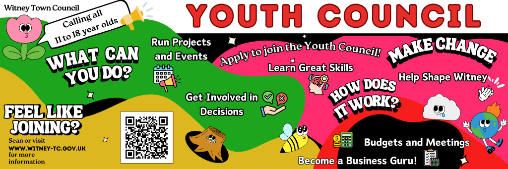 Colourful banner promoting youth council 