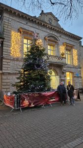 Two men and a Christmas tree 