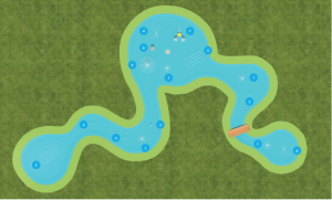 Ariel view of a splash park plan